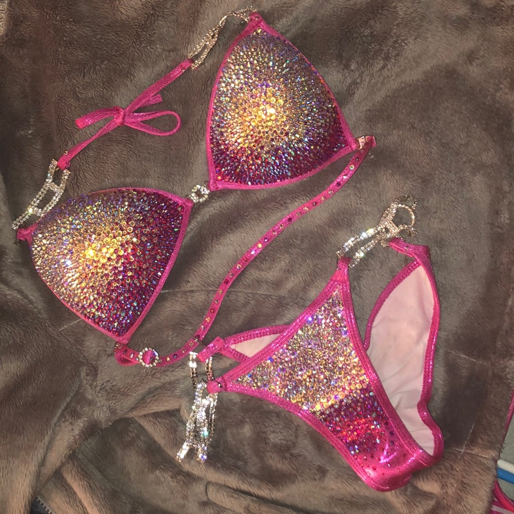 pink and white ombre npc competition bikini